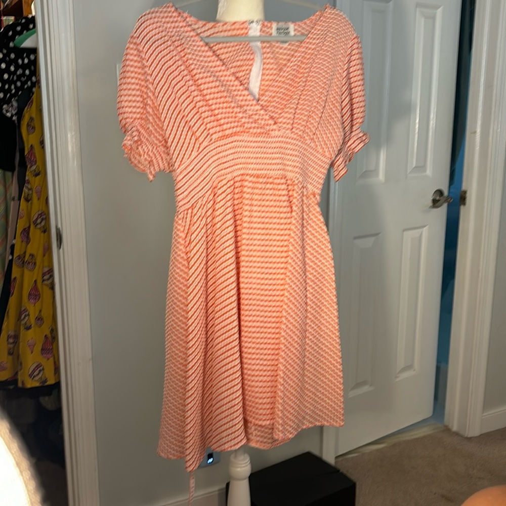 UNIQUE VINTAGE PINK CASUAL DRESS